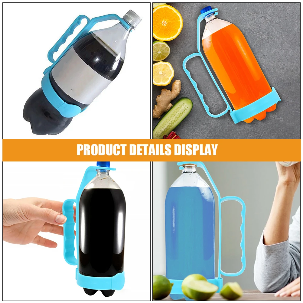 

2pcs Handle Bottle Grip Beverage Car Drinks Holder Durable Sturdy Plastic Large Bottle Drink Carrier Ergonomic