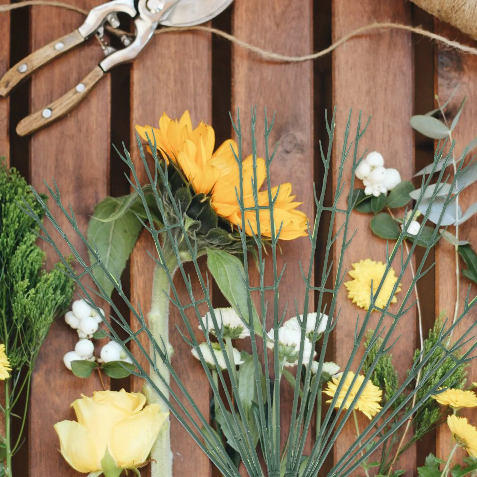 

6 Pcs Artificial Flower Arrangement Sticks Flexible Craft Tools For Floral Decoration With Fake Stems H made Materials
