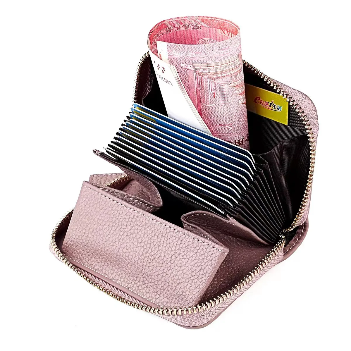 Новый держатель для карт из натуральной кожи, женский усовершенствованный держатель для нескольких карт, мужская сумка для удостоверения личности из воловьей кожи с защитой от размагничивания