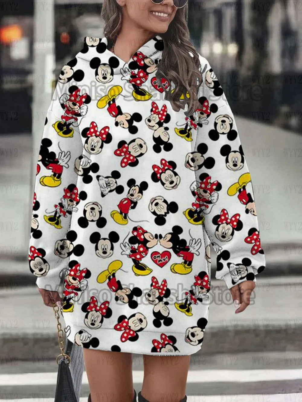 Women's new Disney hooded dress casual street minimalist style fashionable dress top hoodies 3d  winter clothes women ropa mujer