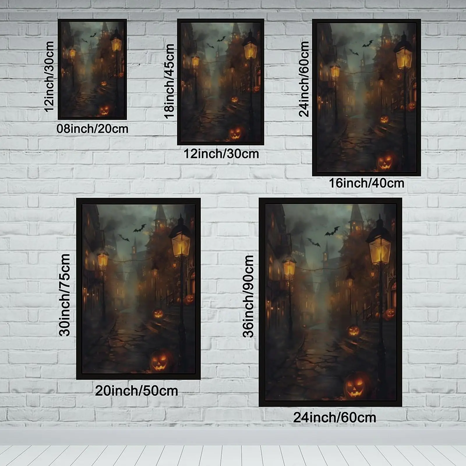 Vintage Halloween Tapestry Spooky Gothic Street Wall Hanging Decor