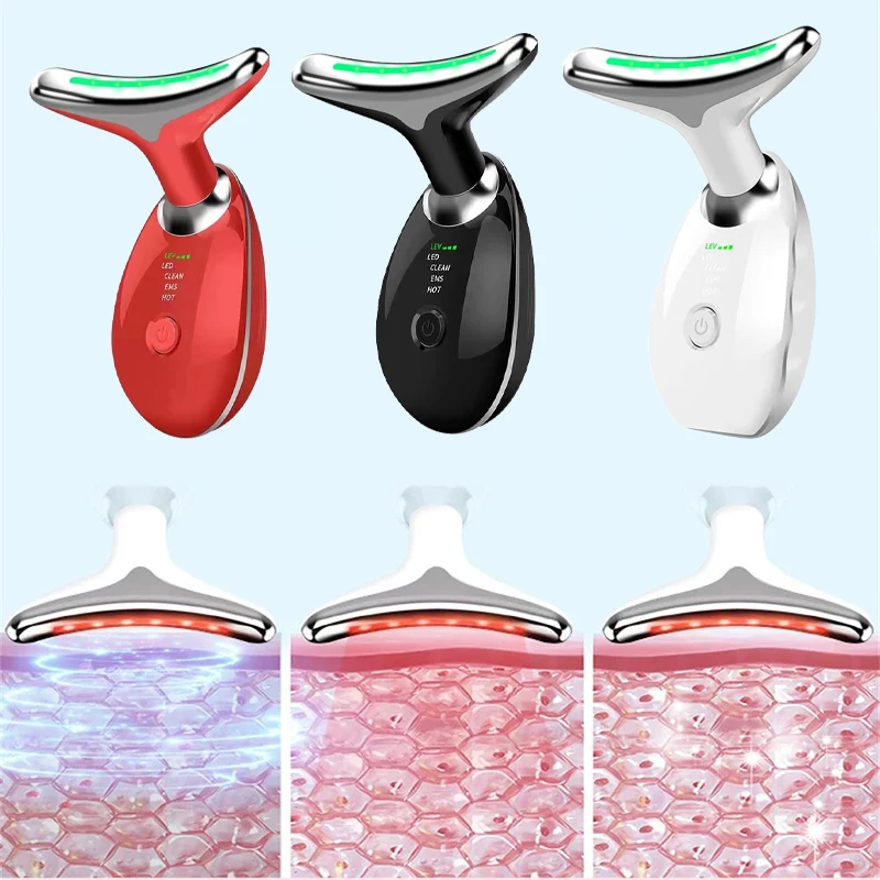 Neck Face Lifter EMS Neck Face Lifting Massager Skin Tighten Device LED Photon Therapy Anti Wrinkle Double Chin Remover