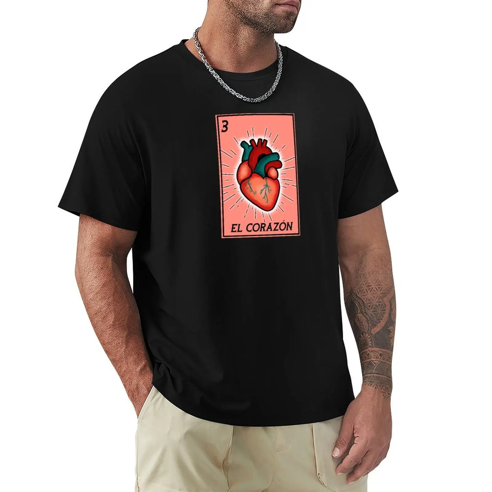 

El corazon the heart loteria card T-Shirt Lightweight Running Sports T-Shirt