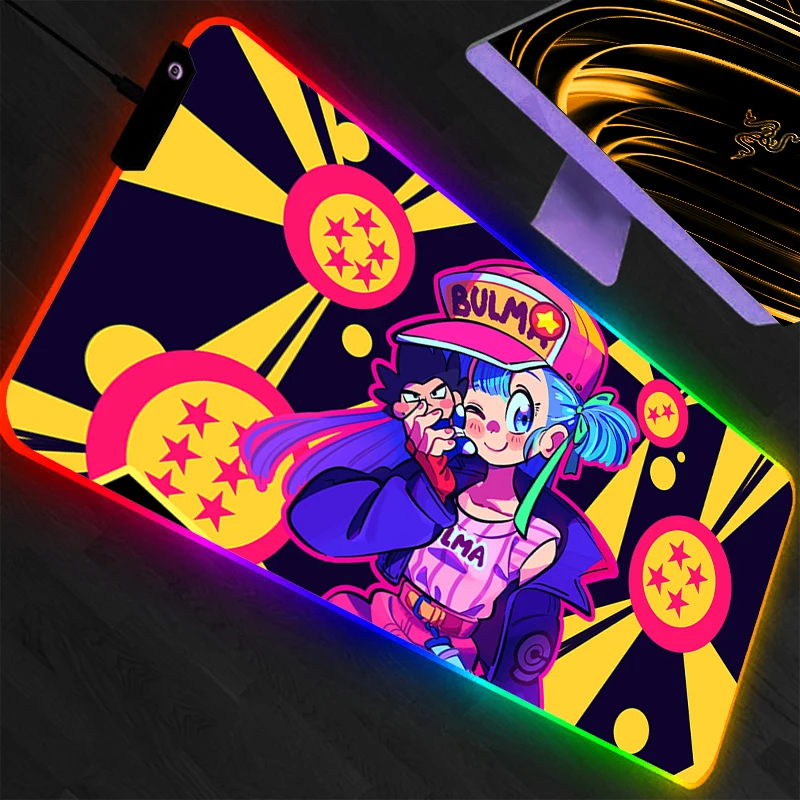 

RGB Mouse Pad Backlight Dragon Ball Large PC Computer Gamer Gaming Accessories LED Mousepad Keyboard Desk Mat Carpet