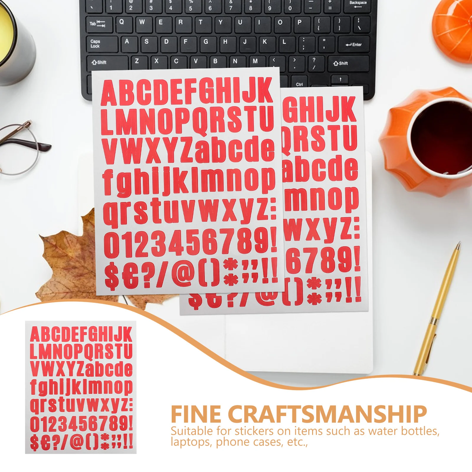 10pcs Alphabet Number Stickers Red Vinyl Letters Numbers For Diy Crafts Scrapbooking Cup Decor Wall Mailbox Window Door Outdoor