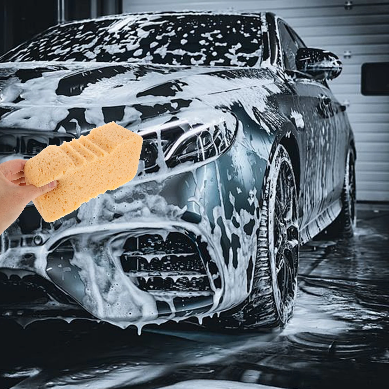

2pcs High Density Car Cleaning Sponge Wash Wiping Tool Large Absorbent Sponges Durable Dirt Removal Household Furniture Cleaner