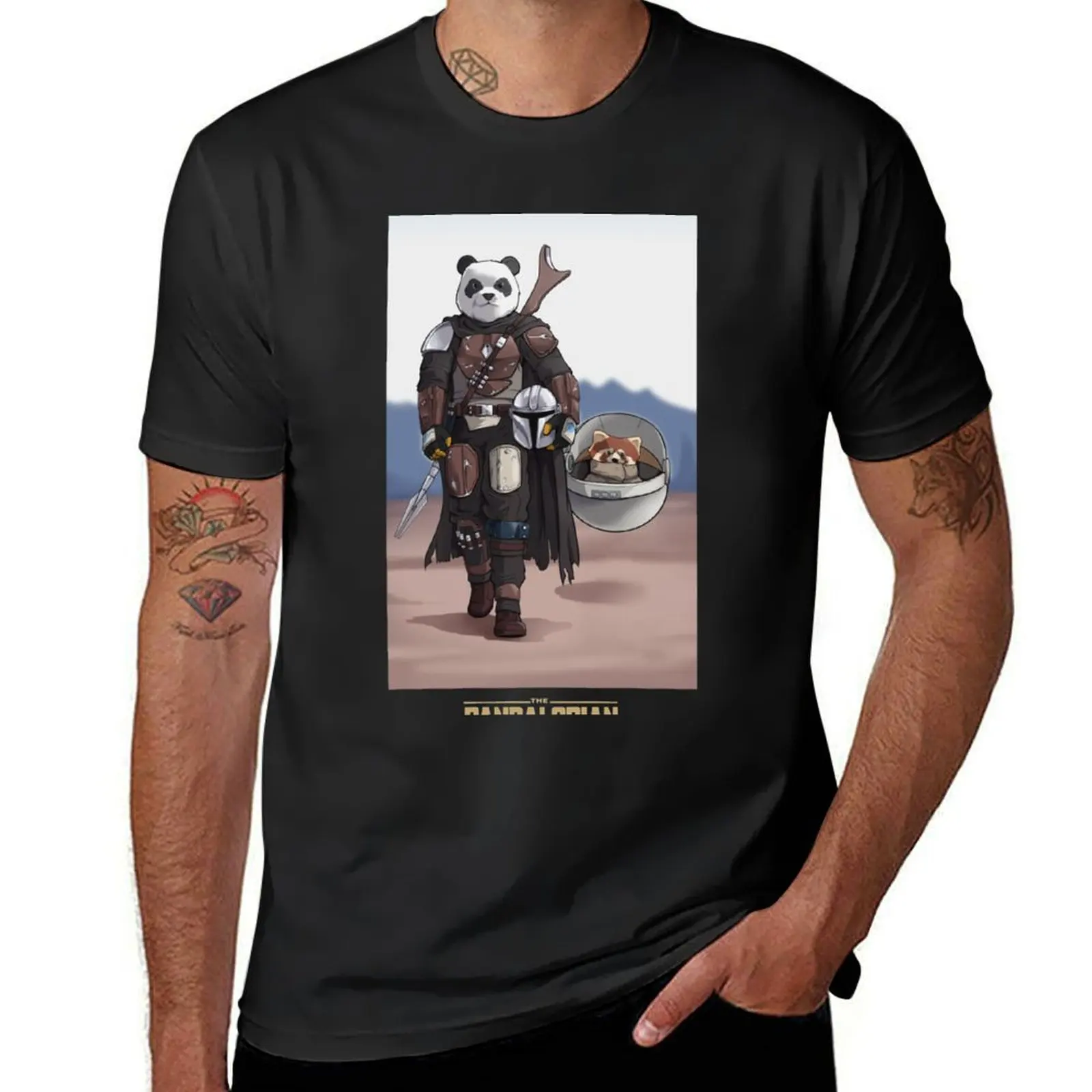 

The Pandalorian Perfect Gift T-Shirt summer top animal prinfor boys Short sleeve tee blacks black t-shirts for men