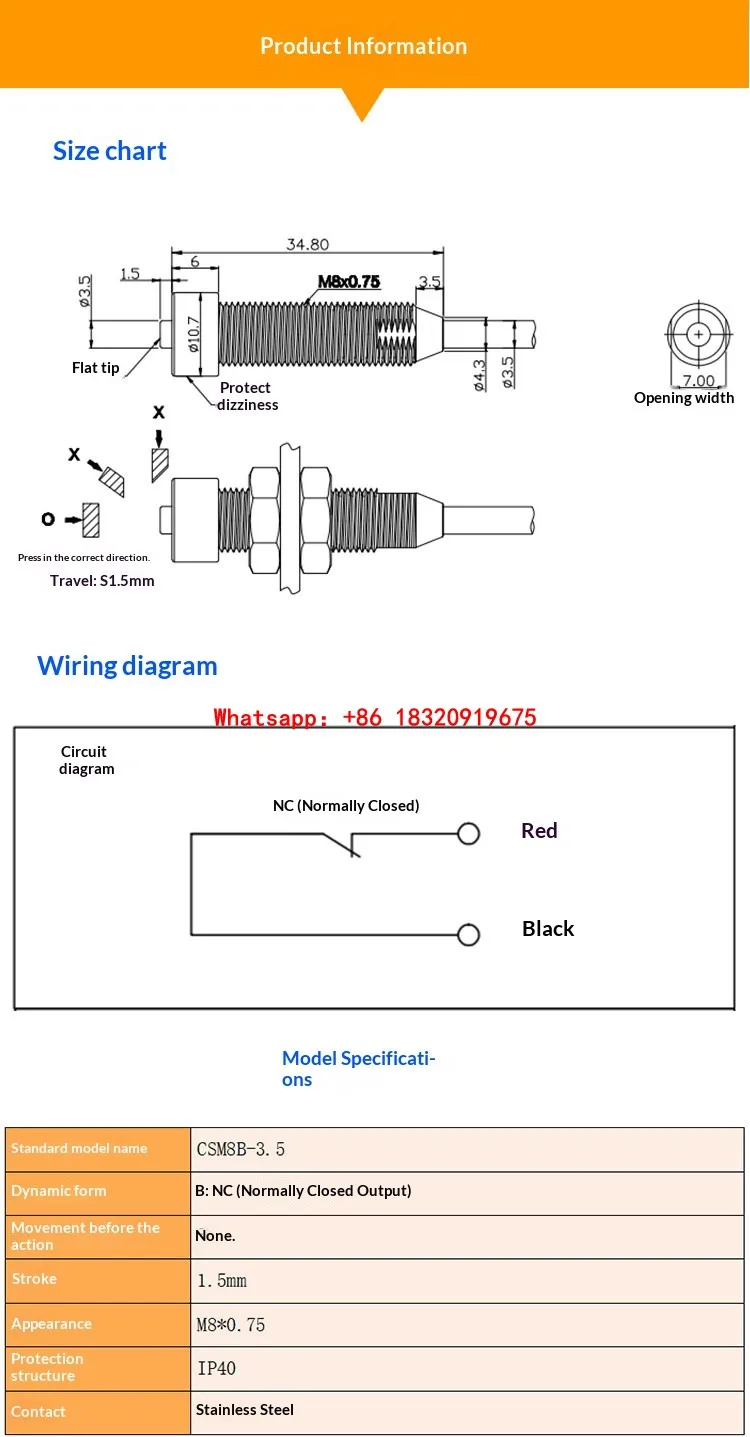 Cyclmotion CNC CSM8B-3.5 Dispensing machine height gauge, needle calibration height/positioning sensor, contact-type sensor