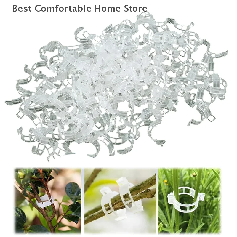 50/100/150PCS Garden Plant Clips For Vegetable Growing Upright Plant Holder Plastic Bundled Ring Garden Stand Tool Vine Support