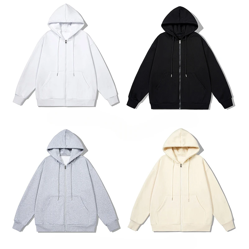 Kaos Hoodie Kasual Resleting Musim Semi Gugur, Sweatshirt Longgar Tipis Lengan Panjang, Atasan Streetwear Wanita & Pria