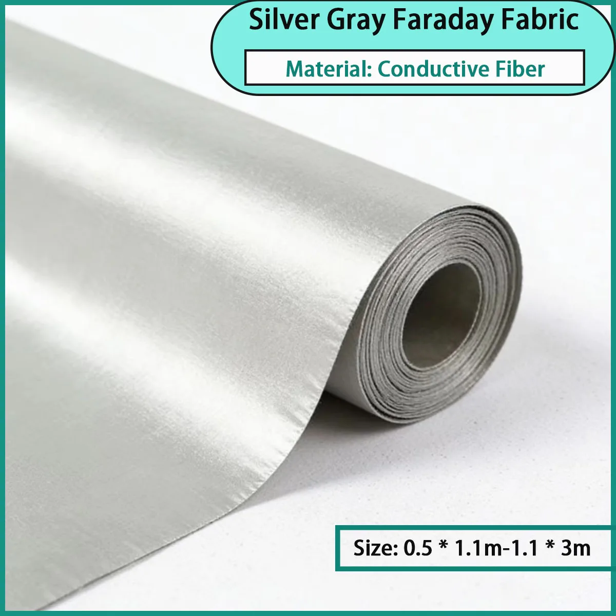 Size 0.5 * 1.1m-1.1 * 3m silver gray Faraday fabric is used for electronic protection,signal shielding,anti-static isolation,etc