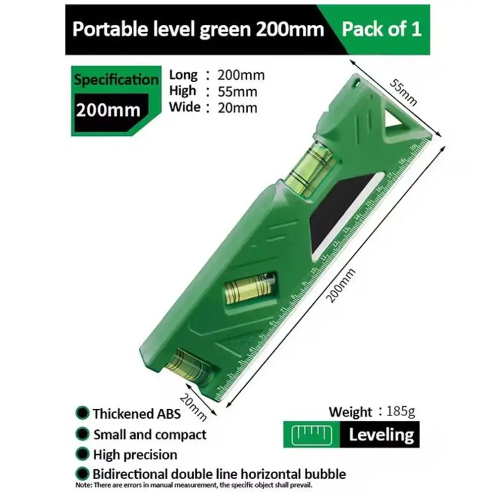 New Mini Protractor With Metric Ruler Woodworking Level Gauge Horizontal & Vertical Measure Portable Magnetic Pocket Level Gauge