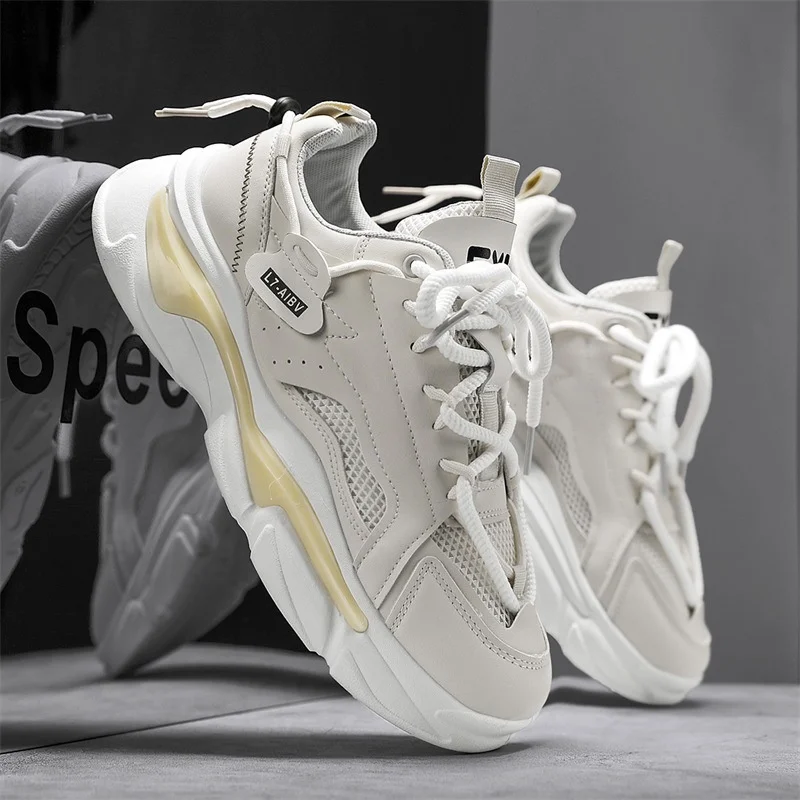 Men's Fashion Outdoor Breathable Comfortable Thick Bottom Dad Shoes Increased Sport Shoes Casual Shoes for Men