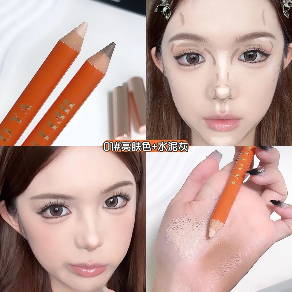 Stylo d'ombrage de contour à Double extrémité, éclaircissant pour le visage, profil d'ombre de nez, correcteur d'ombre de nez tridimensionnel, maquillage, cosmétiques