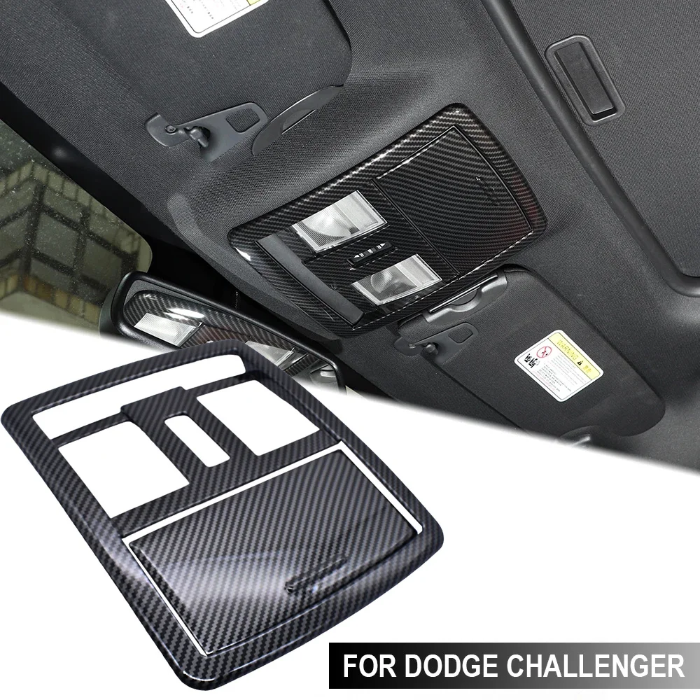 

Накладка на плафон освещения салона автомобиля из углеродного волокна, защитная наклейка для Dodge Challenger 2010-2025, автомобильные аксессуары