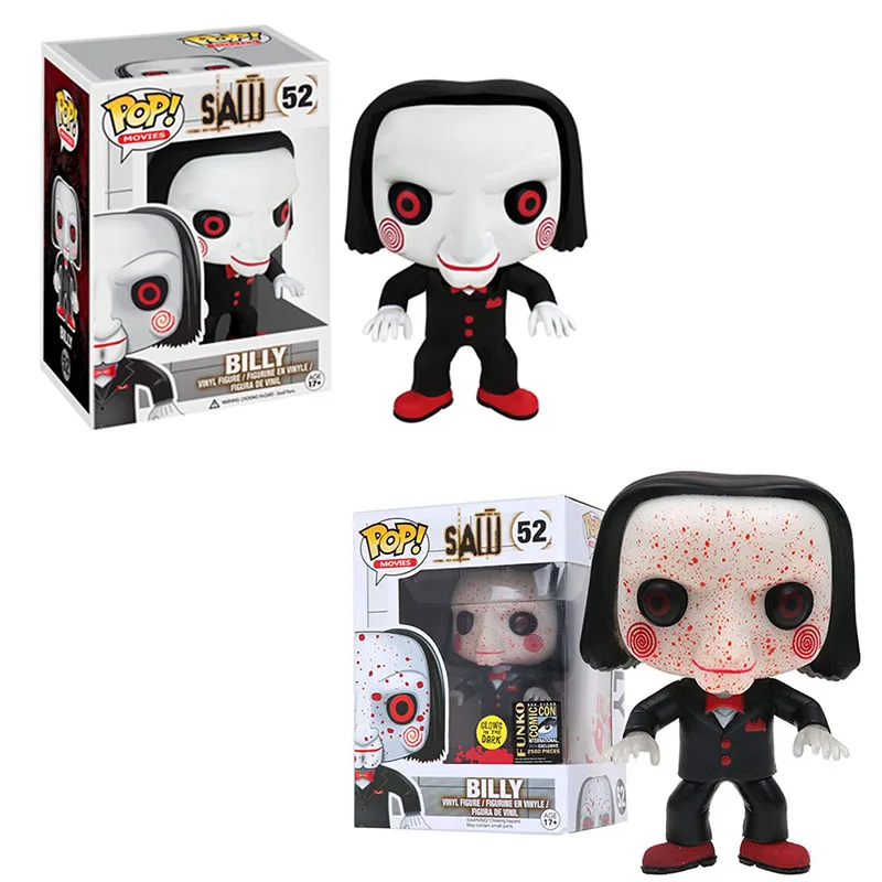 Funko Horror Movies Series Saw Vinyl Figure #52 BILLY Glows In The Dark Collection Action Figure Toys Vinyl Doll Halloween Gifts