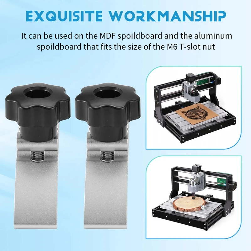 طقم مشبك تثبيت صغير مكون من قطعتين من T-Track، متوافق مع آلات التوجيه CNC 3018، 3018-PRO/ 3018-PROVer/ MX3 #2