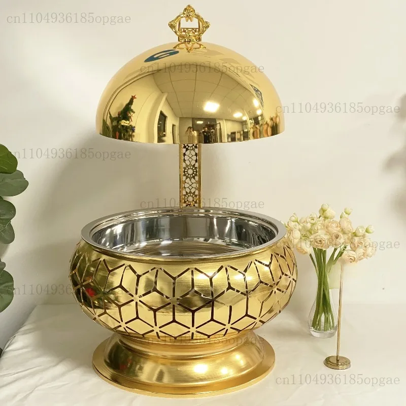 Golden Fancy Elegant Teapot with Hanging Glass Cover Stylish