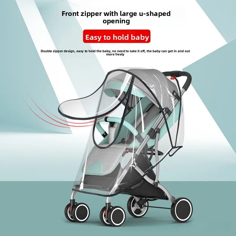 Babyfond Universal Baby Stroller Rain Cover, Waterproof Windproof Dust‑Proof Weather Shield for Pushchair & Umbrella Stroller