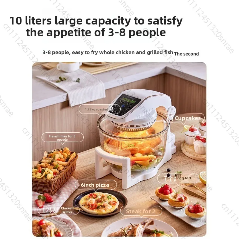 Glass Air Fryer, Household Smoke-free Electric Fryer, Multifunctional Light Wave Stove, Visual French Fries Machine view 4