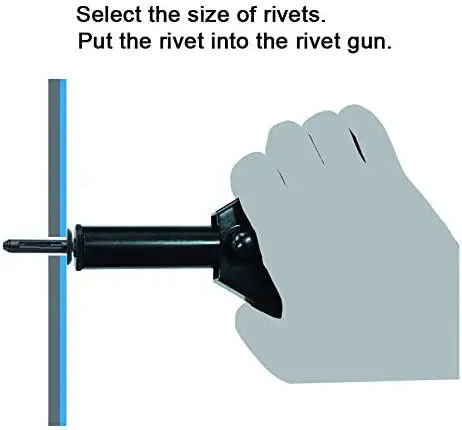 Hand Rivet Gun Kit with 40 Plastic Rivets, One-Handed Operation for Automotive Trim and Door Panels