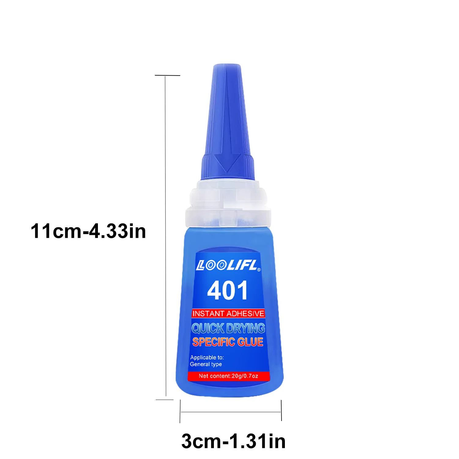 LOOLIFL401 Mehrzweck-Superkleber, Cyanacrylat-Klebstoff, 20 g, sofortiger, schneller Klebstoff, für Gummi, Holz, Glas, stärkerer Allklebstoff