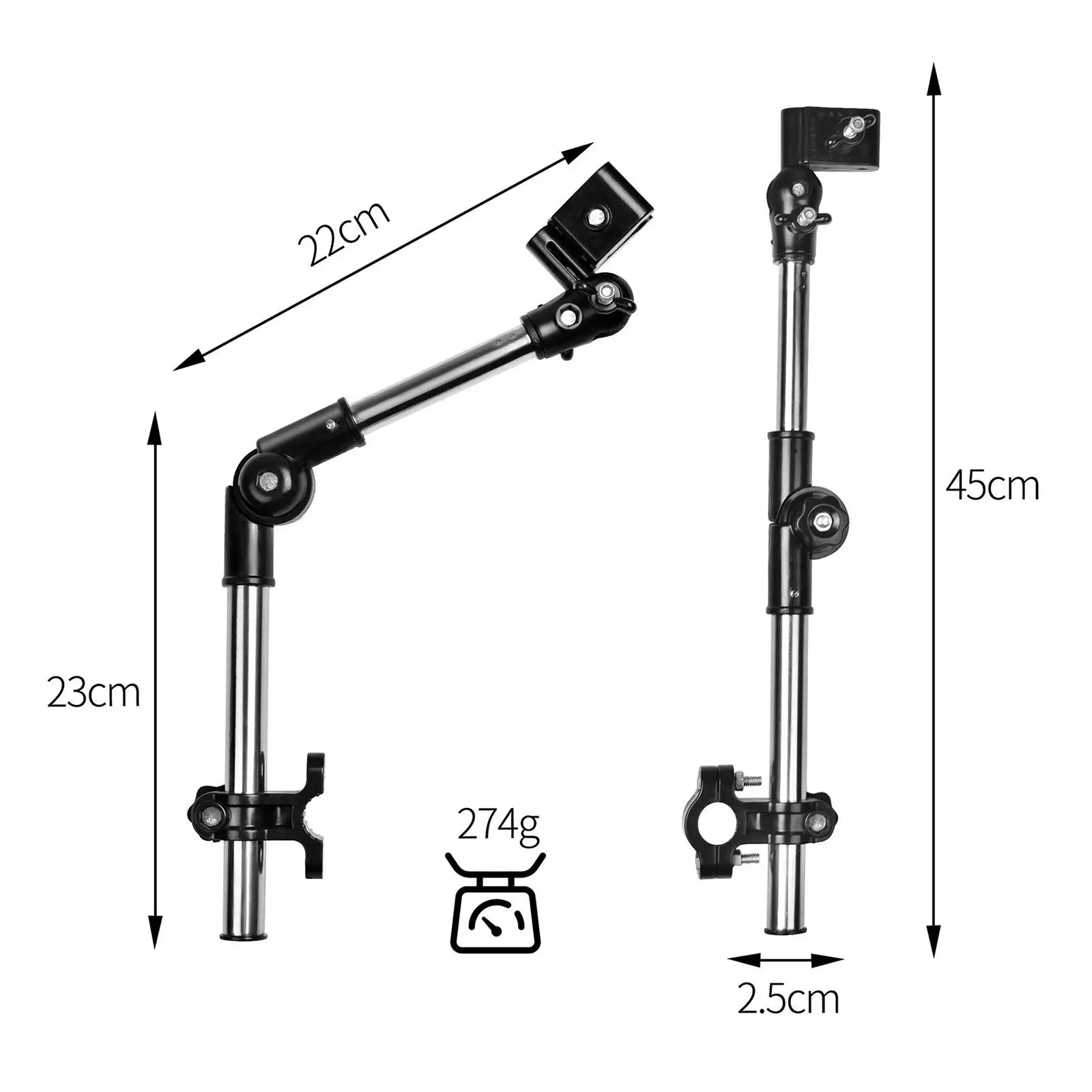 Chair Umbrella with Universal Clamp Portable Sun Protection Clip on Umbrella for Golf Cart Wagon Patio Chair Bleacher