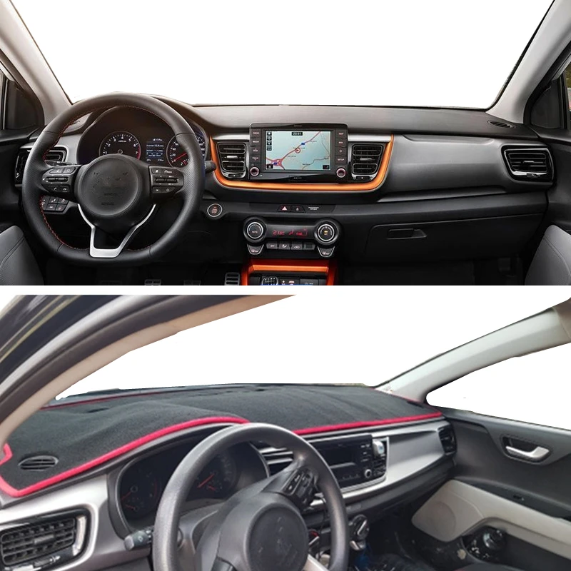 

Car Styling For Kia Rio 2017-2024 2020 2021 YB LHD RHD Dashboard Cover Dash Mat Pad Sunshade Protect Carpet Interior Accessories