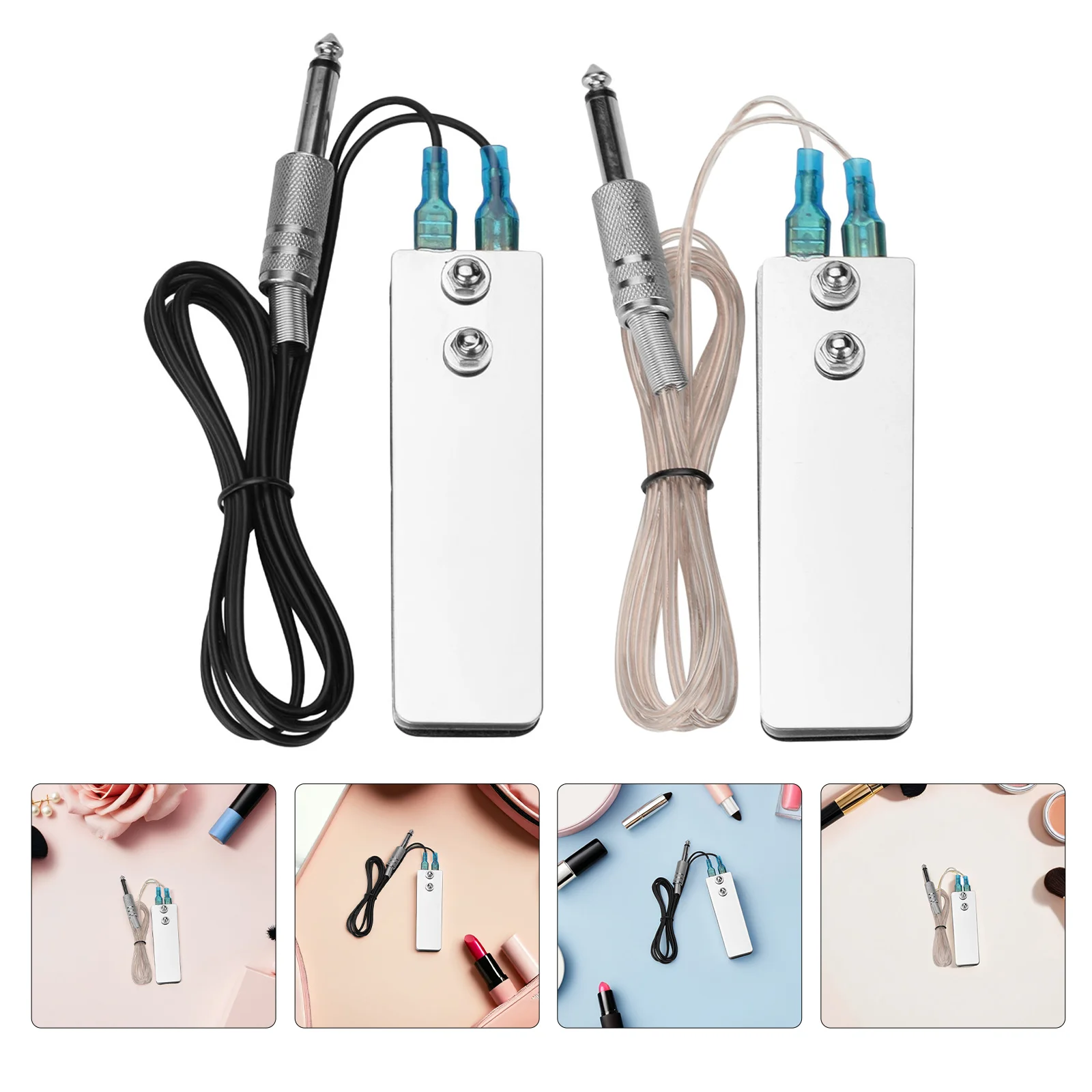 

2 шт., педальный переключатель для татуировки, компактный мини-плоский дизайн из нержавеющей стали, длинный силиконовый кабель, противоскользящее оборудование для татуировки