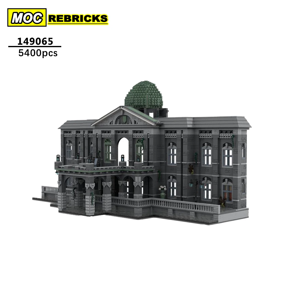 Street View Series Dark Grey Castle House Building Block MOC-149065 Collection Experts High Difficulty Puzzle Brick Toy for Gift