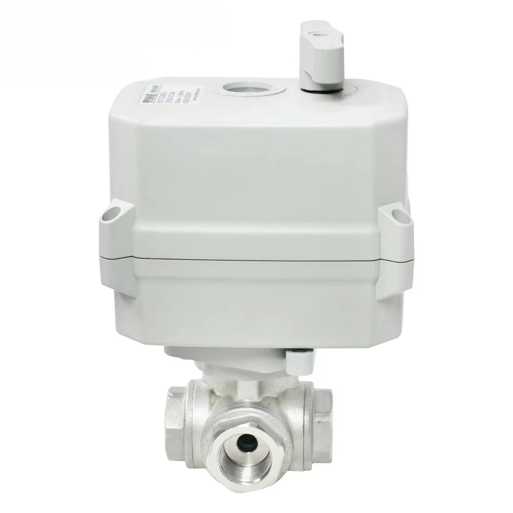 

2 Sec Fast SS304 3-Way Motorized Ball Valve 1/4''-1 1/4'' Failsafe Position Feedback 12-24V DC / 24V AC