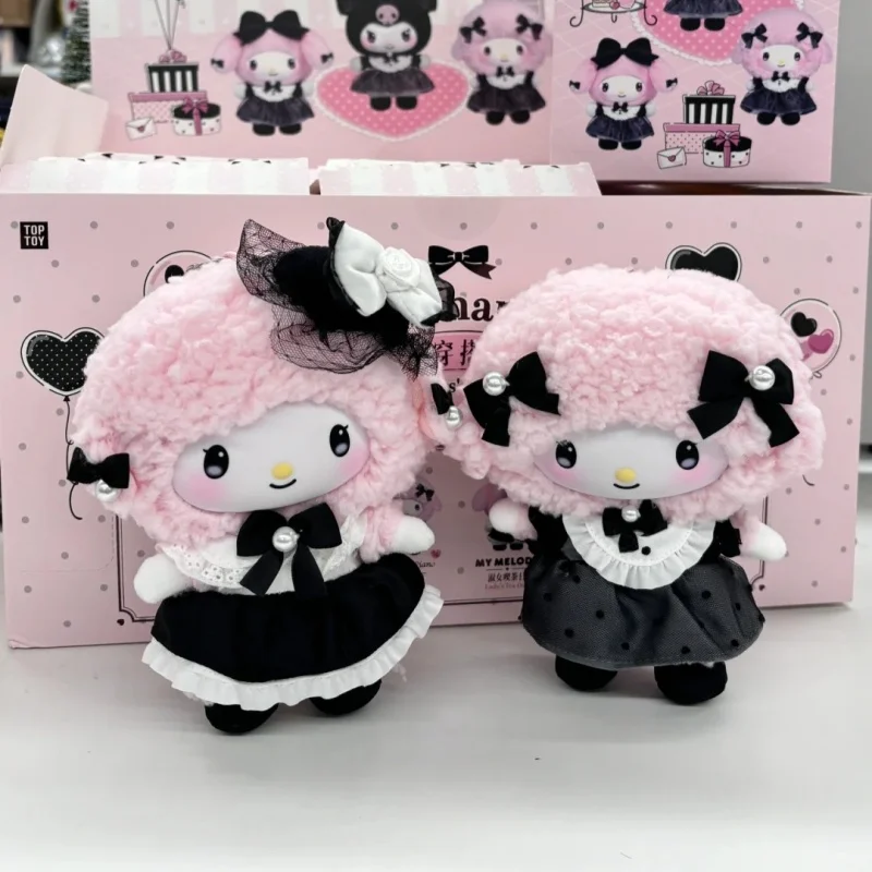 Genuine Kuromi Melody Piano Blind Box Sisters Outfit Plush Series Kawaii Anime Figure Doll Decor Bag Pendant Surprise Girls Gift