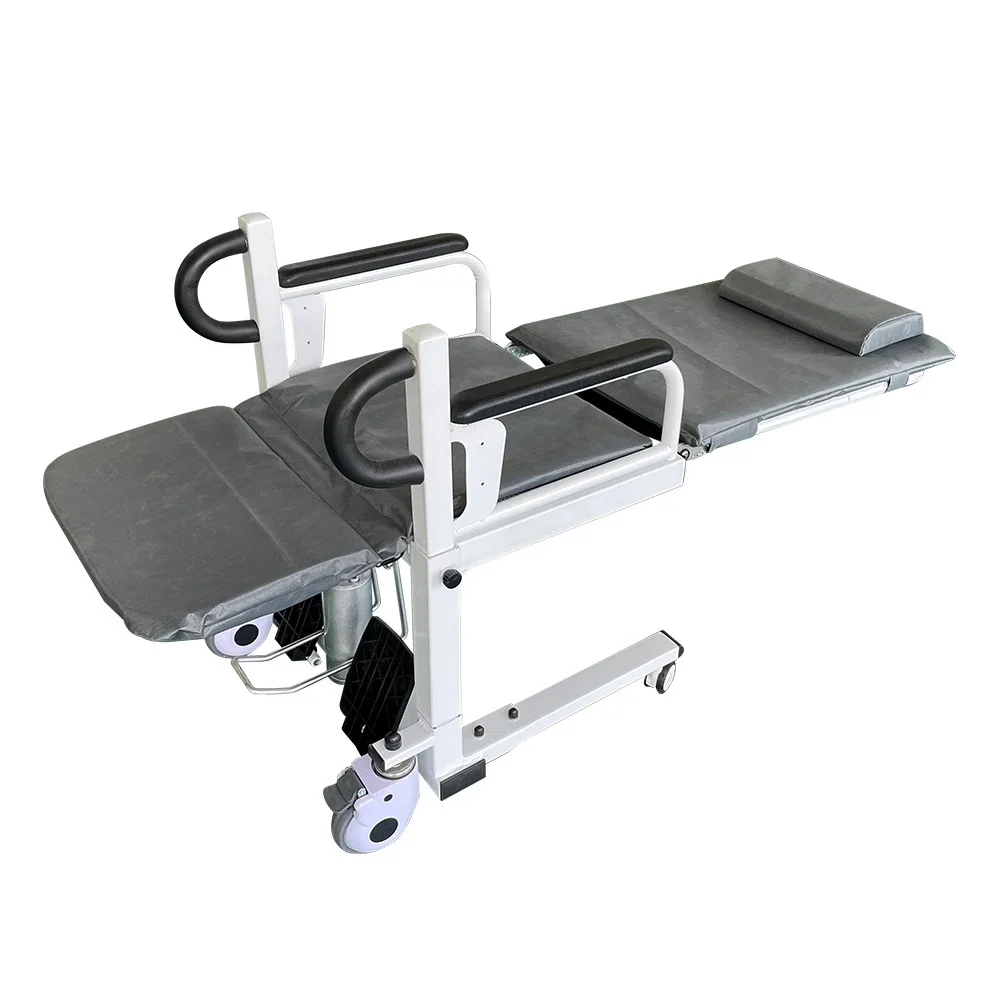 Silla de transferencia eléctrica fácil de operar para pacientes, silla de ruedas para discapacitados y ancianos.