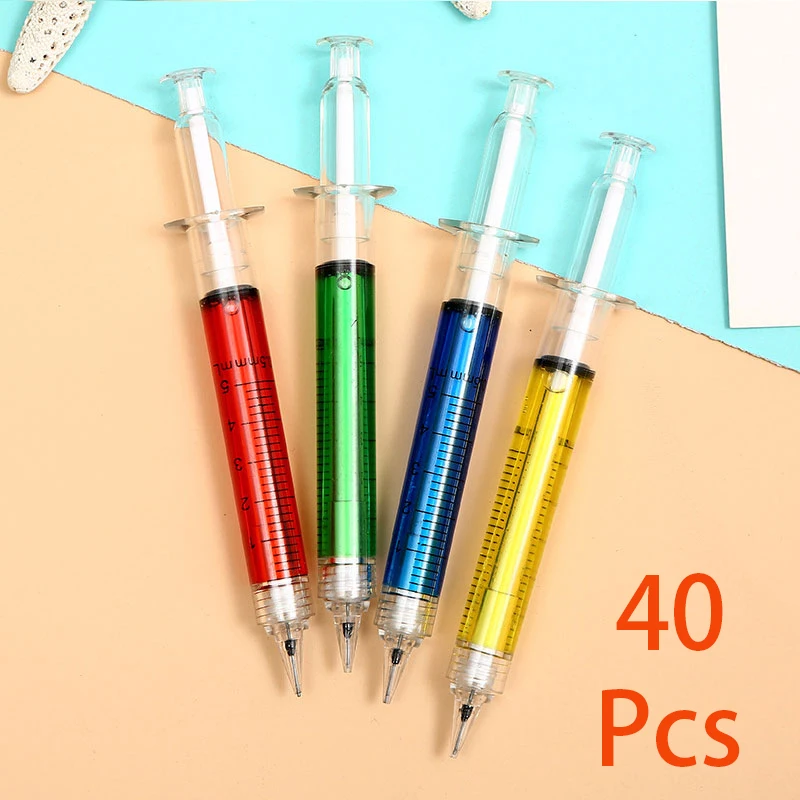 40Pcs Injection Type Mechanical Pencil Doctor Nurse Gift Pen Syringe Pens