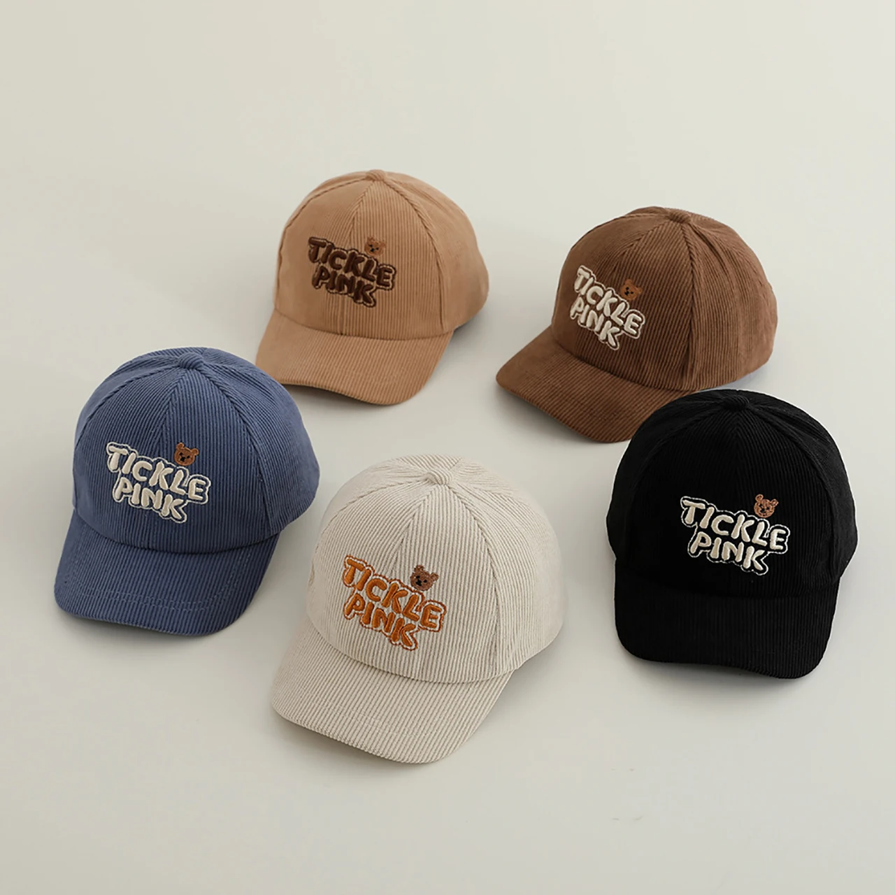 

Block Solid Color Duck Tongue Cap 2-6Year Baby Sun Visors Autumn Corduroy Baseball Hat Letter Embroidery Children Peaked Hats