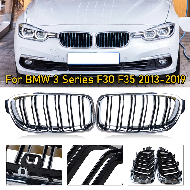 Rhyming Front Kidney Grill Black/Chrome Plating Racing Grille Fit For BMW 3 Series F30 F31 F35 2012-2019 Sedan Car Accessories
