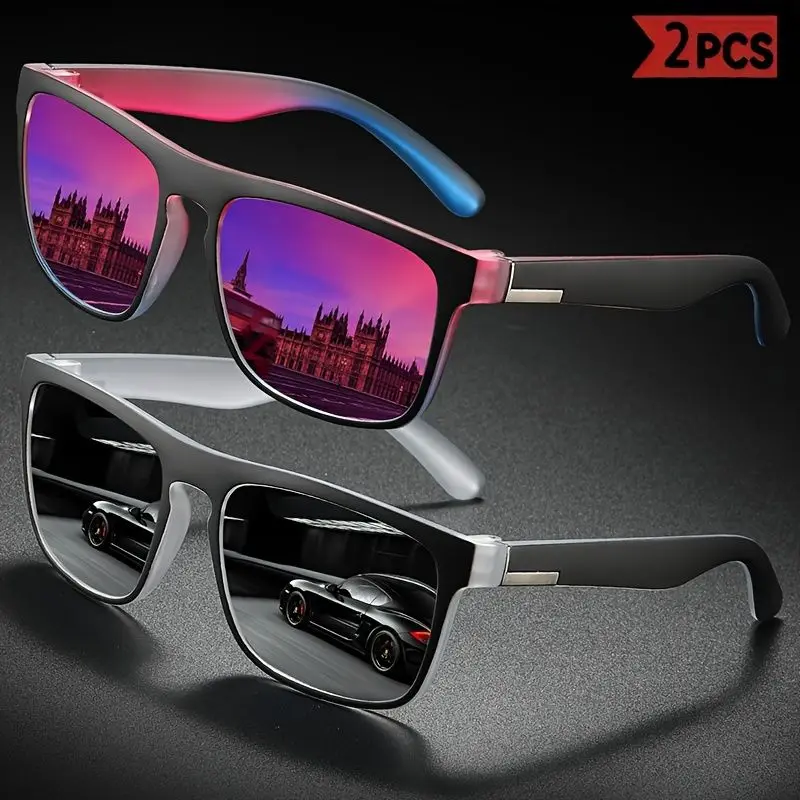 قطعتان، مخطط ألوان مستوحى من الدوبامين، مجموعة نظارات طازجة ولطيفة، مناسبة للنساء للارتداء والإكسسوارات، والرجال للقيادة