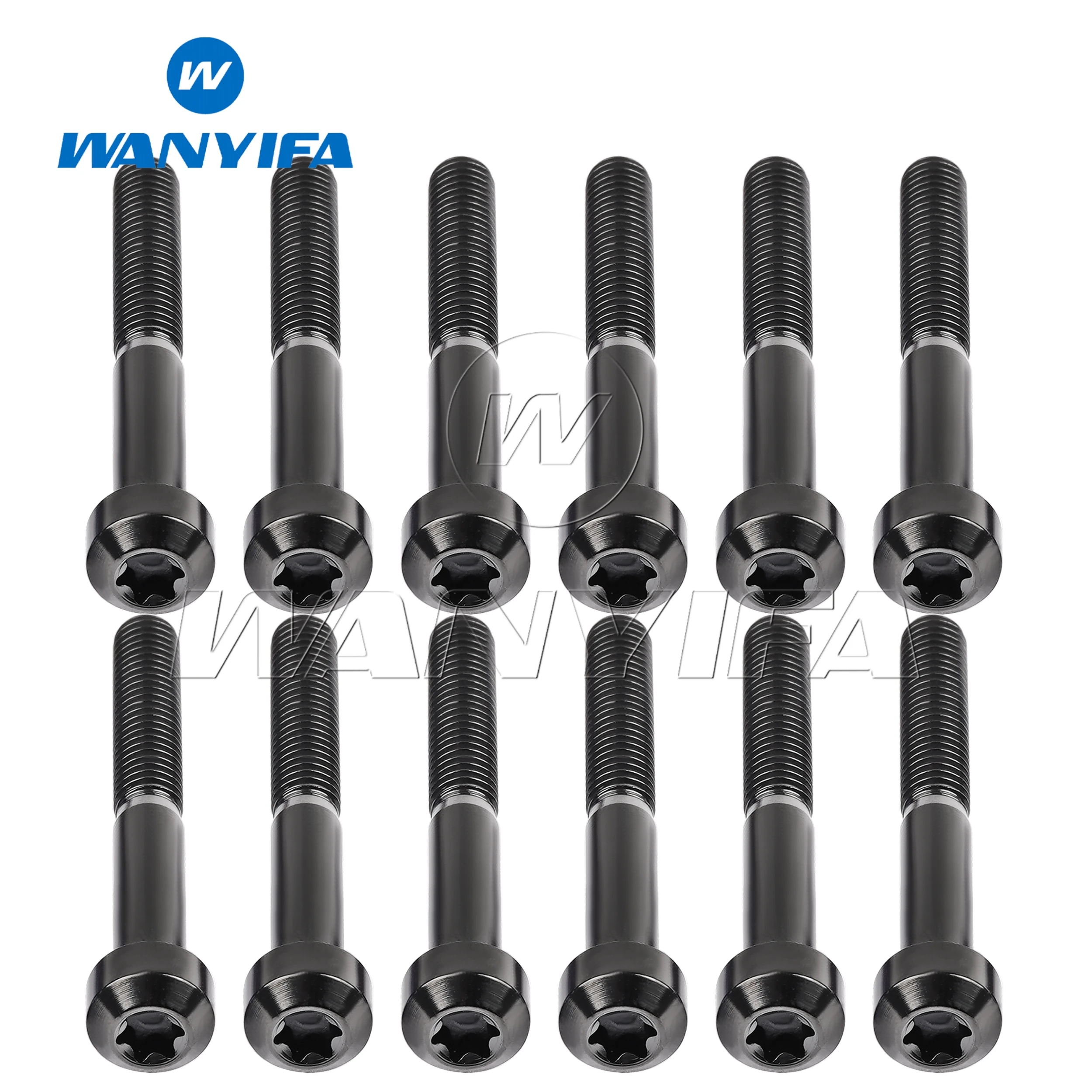 Wanyifa Titanium Ti Bolts T40 Torx Head M8x10- 50mm Screws for Motorcycle refit fasteners 5/12PCS