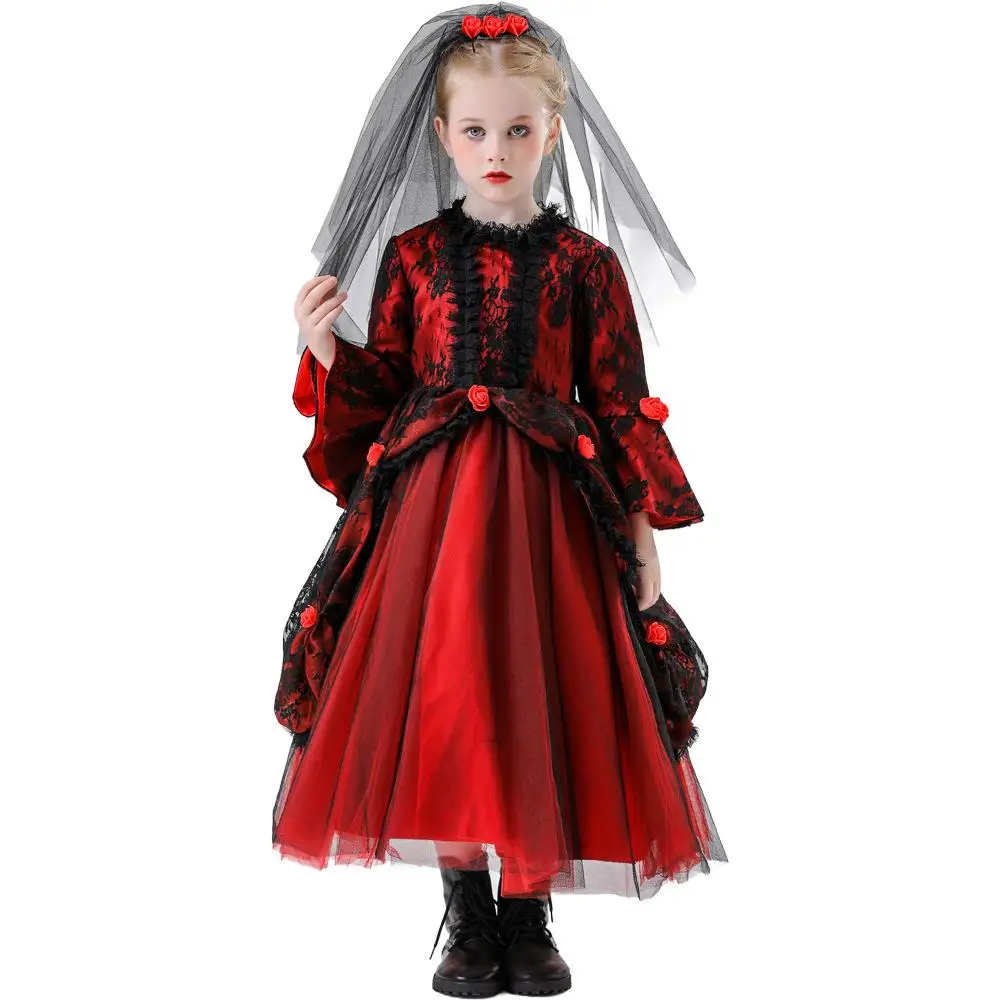 

Princ Skirt Costume loween Children's Net Outfit Girl's Dr Performance Costume Scary Robe