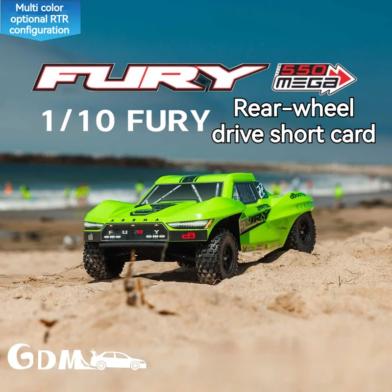 

New ARRMA FURY MEGA 2WD 1/10 Remote Control Electric Off-Road Vehicle Short Truck Rc Model Car Metal Drift Desert Card Toy Gift