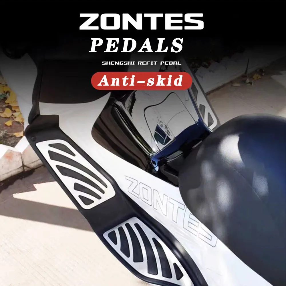 New ZONTES 350E E350 350 E ZT350E Stainless Steel Pedal Zontes Metal Wire Drawing Plate Anti-slip And Wear-Resistant Foot Pad