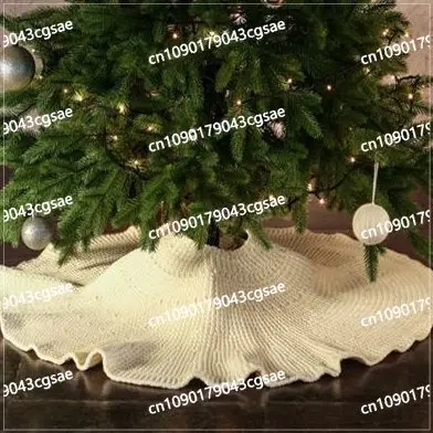 2022A Christmas Ornaments Christmas Tree Skirt Knitted Elk Wool Tree Bottom Apron Carpet Holiday Dress Up