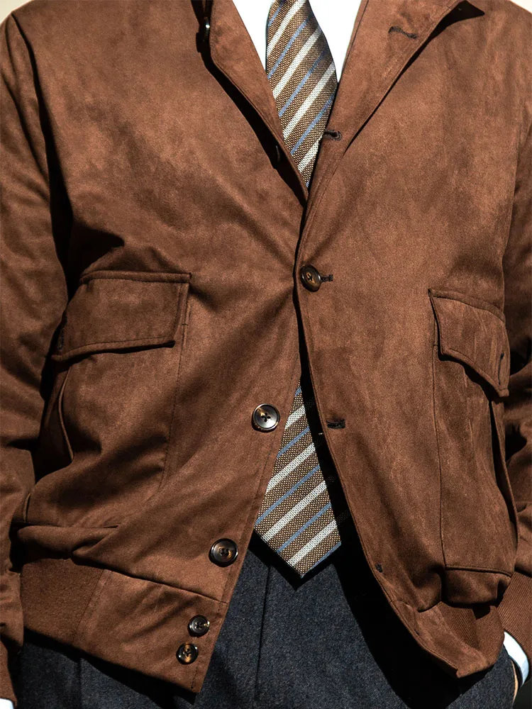Early spring new product European and American street photography classic A1 pilot jacket men's retro short jacket suede style