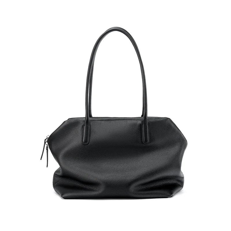 

First layer cowhide women's tote bag 2025 new niche design shell bag simple large capacity fashionable handbag shoulder bag