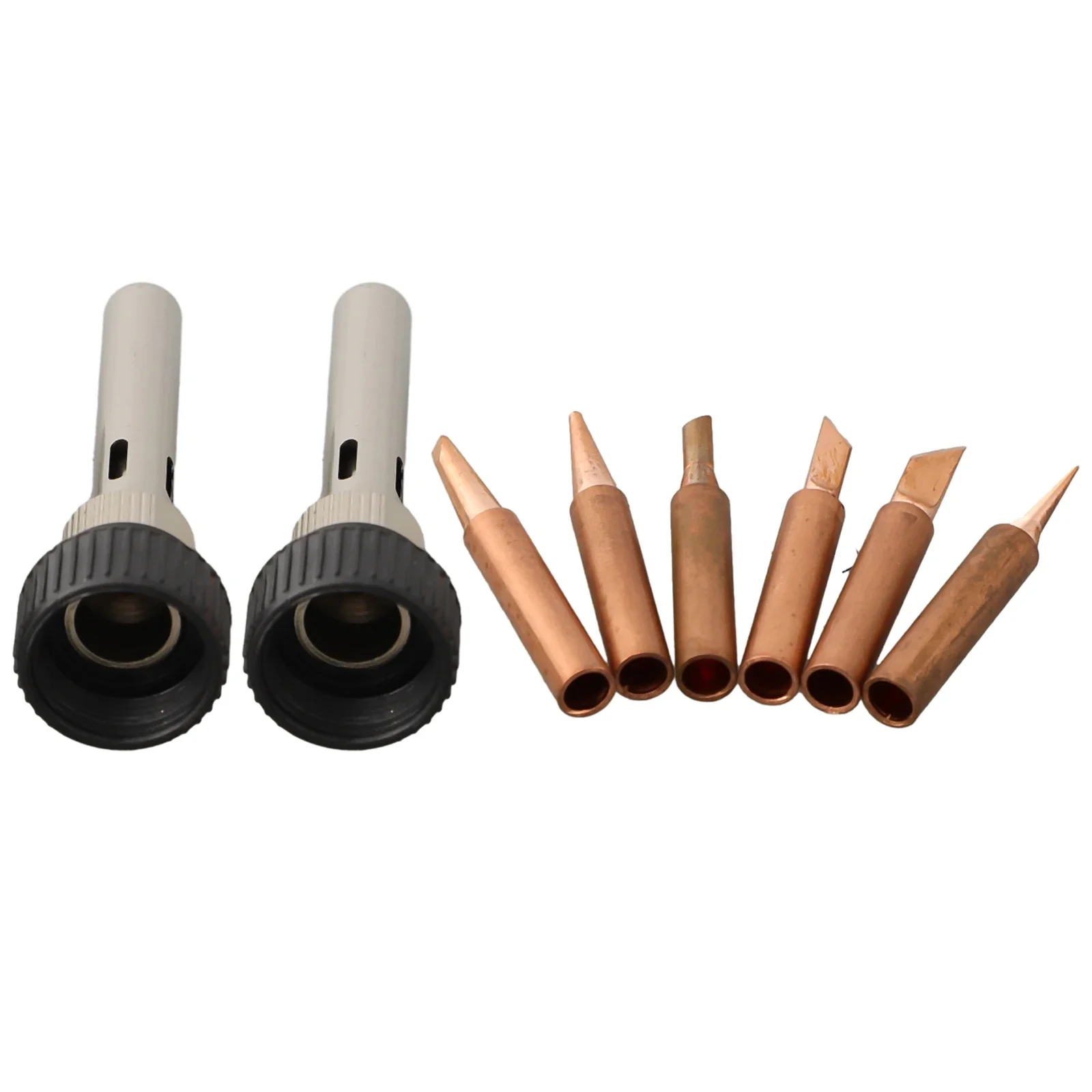 

8pcs Copper 900M-T Soldering Iron Tip & Handle Set For Soldering Station For Lower Temperature Soldering