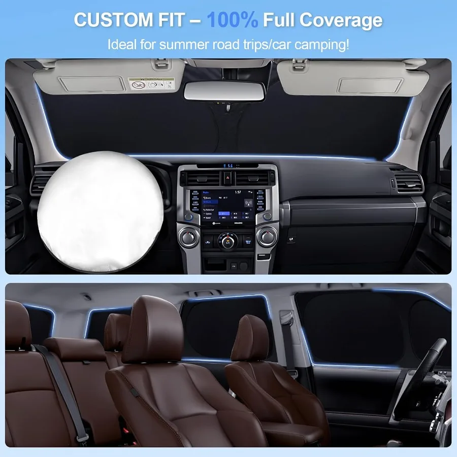 6 قطعة ظلال نافذة السيارة ل كورولا 20202025 اكسسوارات الزجاج الأمامي الجانب الخلفي كامل ظلة الشمس قناع UV حجب الخصوصية بروتي #5