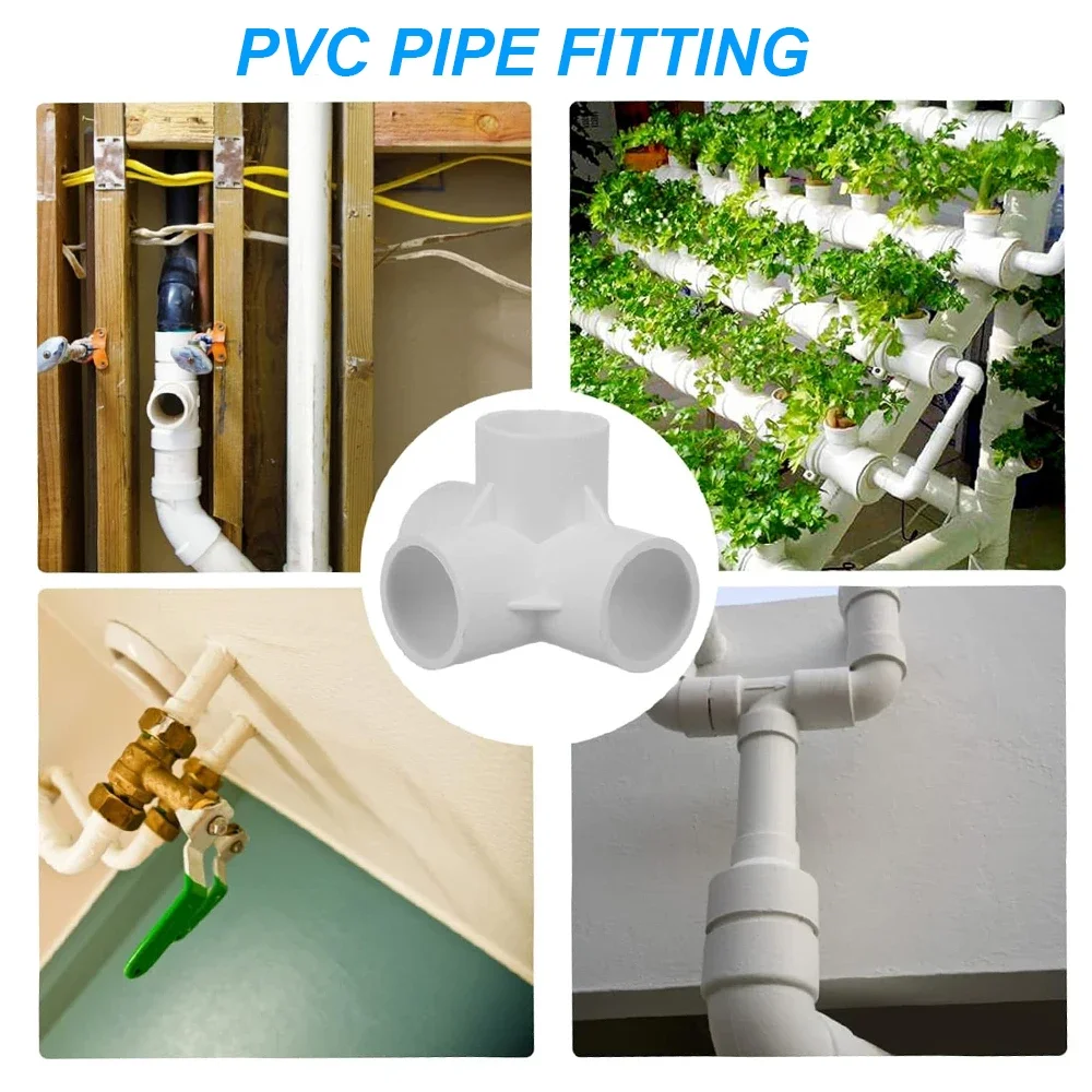 5PCS 20/25/32/40/50mm 4 Ways PVC Water Pipe Connector Fittings Home Garden Irrigation Aquarium Water Tube Fittings Joint Adapter