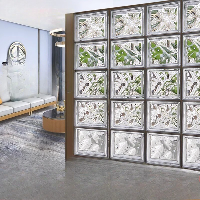 Ultra-white Glass Brick Partition Wall Household Square Transparent Bathroom Entrance Living Room Background Wall Crystal Brick