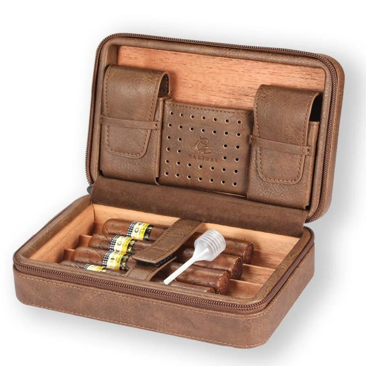 

Cigar Humidor Box Travel Leather Cigar Case Cedar Wood Holder Cigar Humidor Charuto Box Cigar Accessories Cigar Box For Humidor