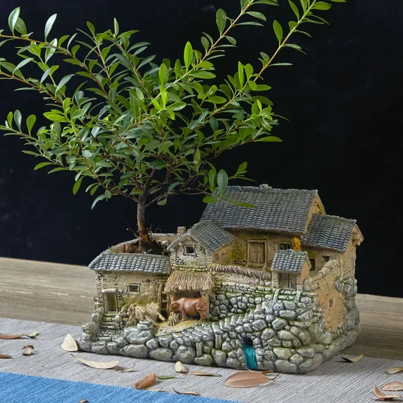 

Nostalgic Ornaments Rural Micro Landscape Creative Flower Pot Indoor Living Room Coffee Table Balcony Fish Tank Landscape